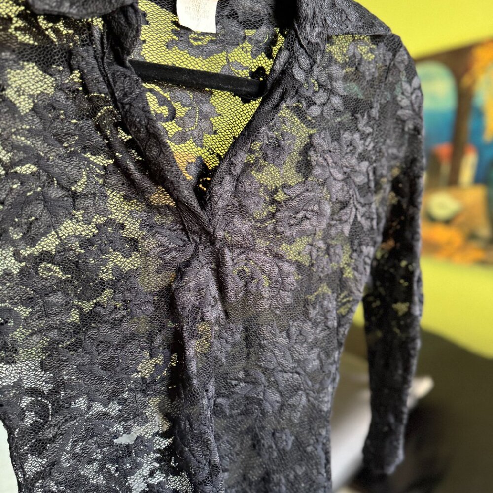 Cache Black Sexy Lace Top - Picture 6 of 8
